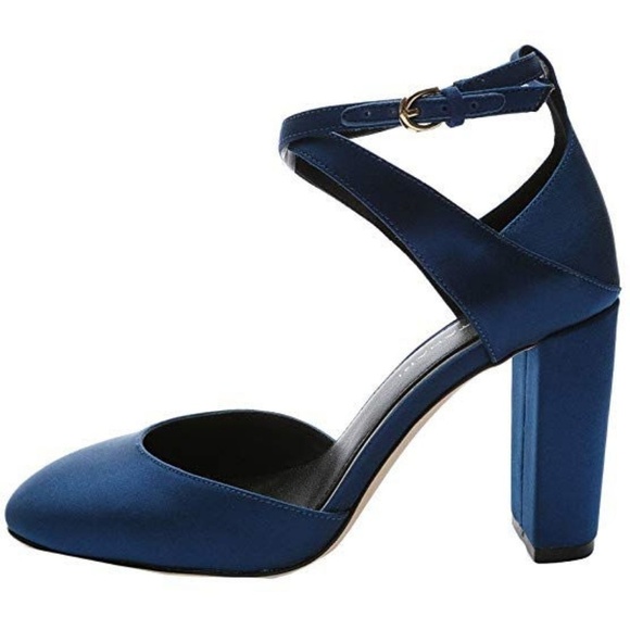 Elie Tahari Colette Teal Blue Satin Shoes 9.5 / 40 - Picture 2 of 3